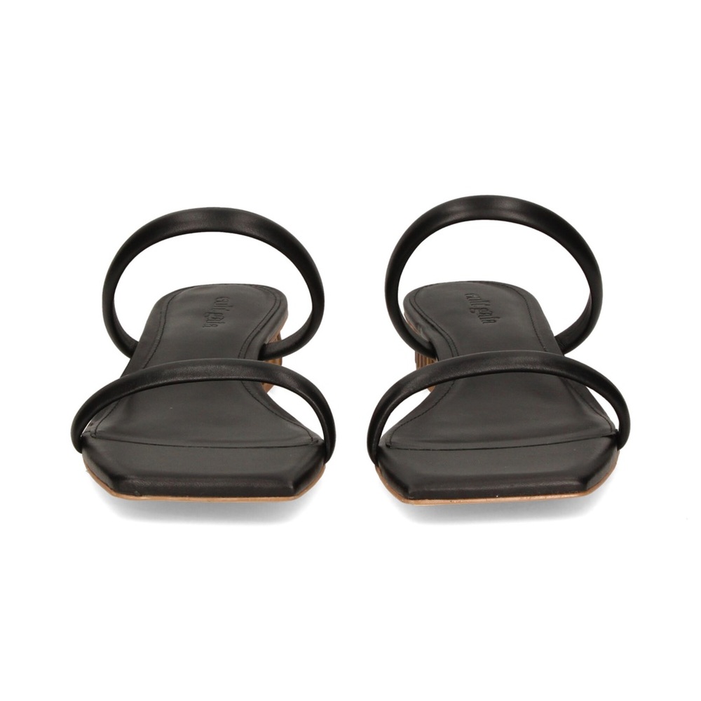 New Cult Gaia Women's Liz Leather Bamboo Heel Sandals  Black Size 41.5 - Picture 12 of 15